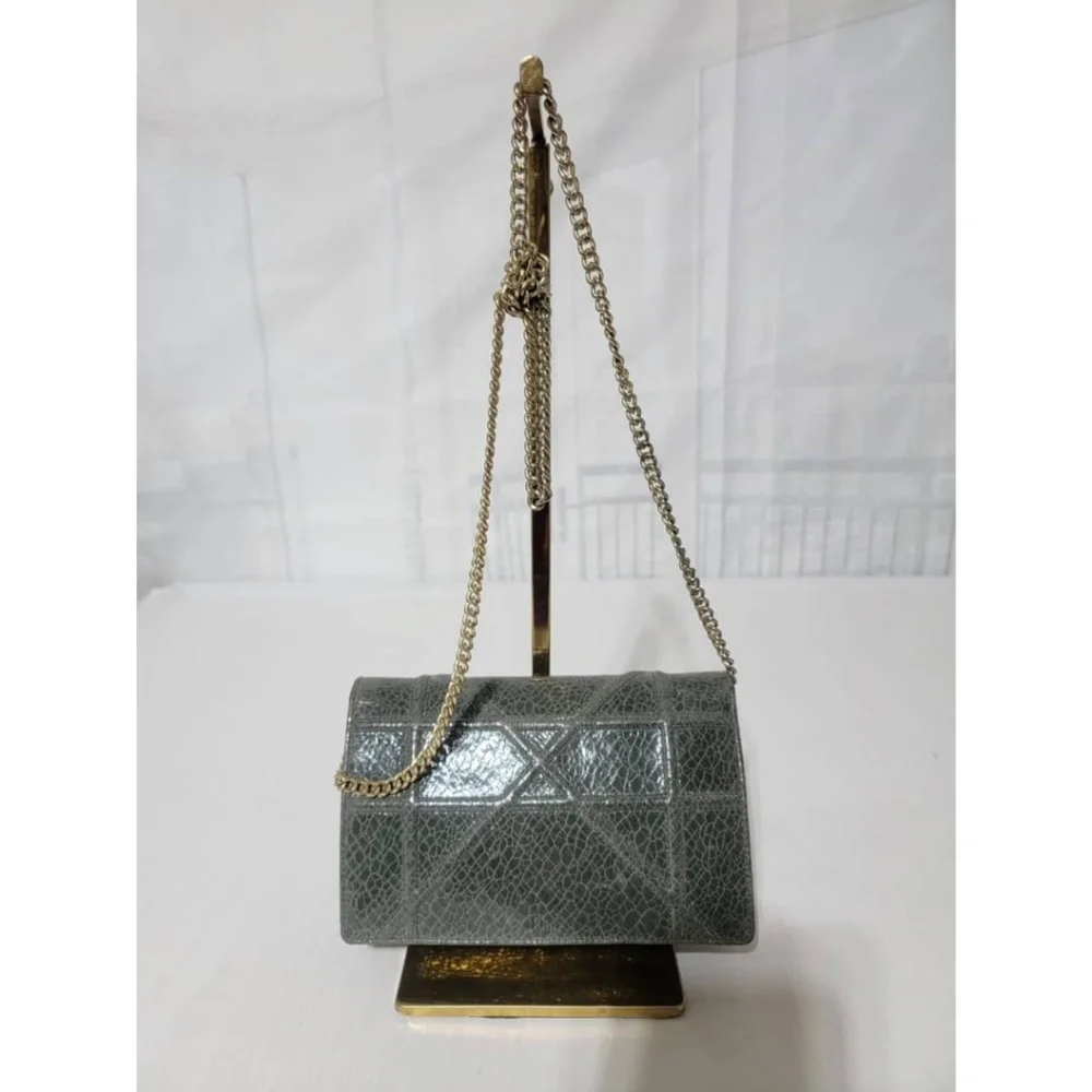 Authentic CHRISTIAN DIOR Metallic Brushed Calfskin Diorama Wallet on Cha… - Picture 6 of 16